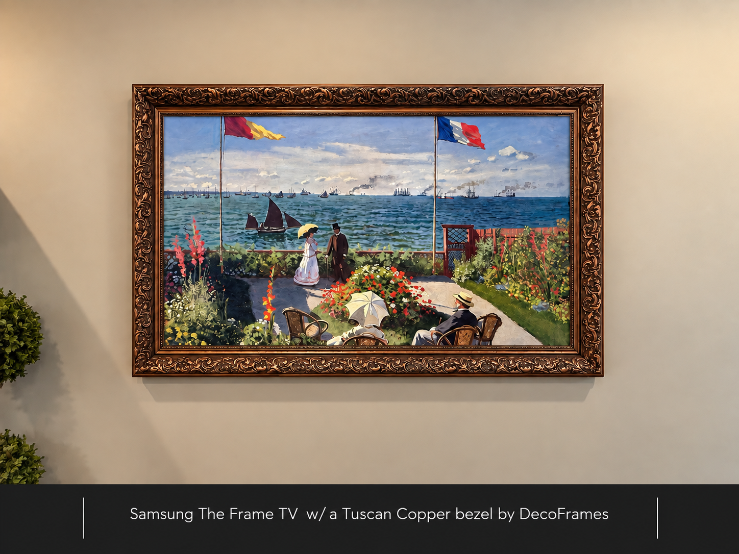 Samsung The Frame TV w/ a Tuscan Copper bezel by DecoFrames